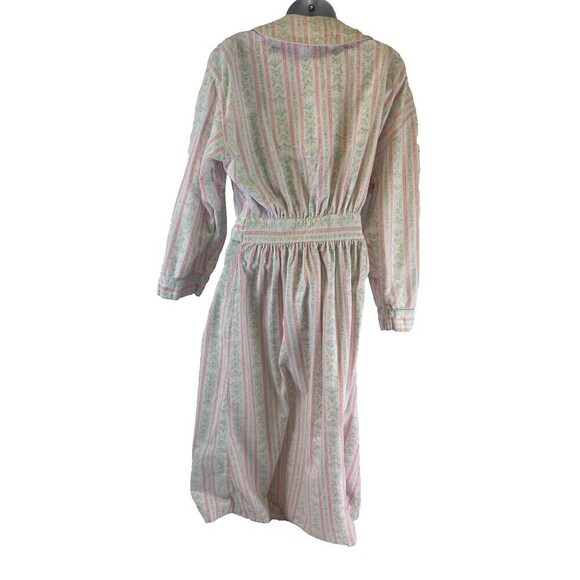 Lanz of Salzburg Tyrolean Flannel Wrap Robe Heart Flowers Pink Long Womens Small - Picture 5 of 14